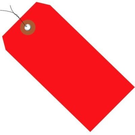 BOX PACKAGING Global Industrial„¢ Plastic Shipping Tag Pre Wired#5, 4-3/4"L x 2-3/8"W, Red, 100/Pack G26056W